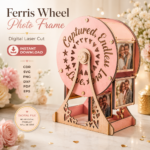 Ferris Wheel Picture Frame SVG Bundle, Laser Cut Photo Holder Template, DIY Family Keepsake - Image 3