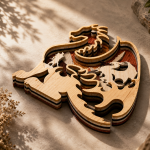 Dragon Knight Fantasy Laser Cut SVG | Multilayer Wooden Engraved Wall Decor | 3D Layered Wood Craft File DXF EPS PNG AI - Image 3