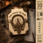 Dragon Notebook Laser Cut SVG, Fantasy Journal Cover DXF, Wooden Book Cover Template, Dragon Diary File, Digital Download CNC Glowforge - Image 3