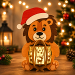 Christmas Animal Lantern Bundle SVG, 6 Cute Animal Lantern Laser Cut Files, Owl Panda Lion Fox Giraffe Buffalo, Glowforge LightBurn DXF EPS AI PNG - Image 4