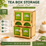 Tea Bag Organizer Laser Cut Bundle SVG | Tea Storage Box CNC Files | Glowforge Laser Cut Template | Tea Bag Holder DXF EPS AI PDF - Image 4