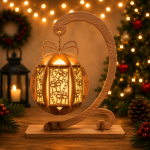 Xmas Lantern Bundle SVG, 5 Wooden Lantern Designs with Stand, Christmas Laser Cut Files, Glowforge LightBurn CNC DXF EPS AI PNG - Image 4
