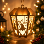 Christmas Lantern Bundle Pack 5 SVG Files | Laser Cut Wooden Lantern Templates | Xmas Decoration Lantern Designs | Glowforge LightBurn CNC Files | DXF EPS PNG Digital Download - Image 4