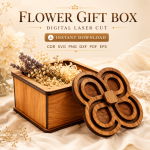 Laser Cut Gift Box Template, Wooden Storage Box SVG, DIY Gift Packaging Design Download - Image 4