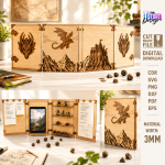 Game Master Screen Laser Cut SVG, DM Screen Digital File, DnD Dungeon Master Panel, Tabletop RPG Accessory, CNC DXF PDF - Image 3