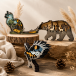 Wild Animals Bundle SVG Files | 3D Layered Wood Art | Laser Cut Animal Scenes | Glowforge xTool LightBurn Digital Download - Image 5
