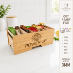 Drink Packet Organizer Laser Cut File, Tea Bag Coffee Sachet Holder SVG, Wooden Kitchen Storage Box DXF PDF EPS PNG - Image 3