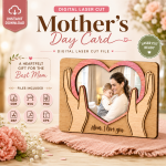 Mother's Day Card Laser Cut Files, SVG DXF PDF Bundle, Handmade Greeting Card Template - Image 4