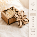 Flower Gift Boxes Laser Cut Bundle, Floral Box SVG, CNC Gift Box Template, Wedding Favor Box, DXF EPS PDF PNG Digital Files - Image 3
