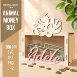 Animal Money Box Laser Cut Bundle SVG | Kids Coin Bank Template DXF | Wooden Piggy Bank CNC Files PDF EPS PNG - Image 3