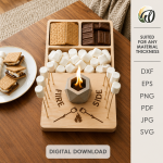 S’mores Station Tray Laser Cut Bundle, Camping Treat Holder SVG, Marshmallow Bar CNC Template, DXF PDF EPS - Image 2