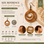 Wooden Swirl Earrings SVG | Laser Cut Jewelry Template | Circle Dangle Earrings File | Glowforge Design - Image 2