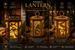 3x Animal Lantern Deer-Wolf-Eagle