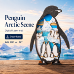 Penguin SVG 3D Layered Mandala, Winter Animal Cut File, Glowforge Laser Cut Multi Layer