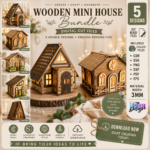 Candle House Laser Cut Bundle SVG | Wooden Lantern House CNC Files | Glowforge xTool Cricut Templates
