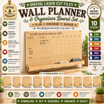 Acrylic Wall Planner Laser Cut Bundle, Dry Erase Calendar SVG, Family Command Center CNC Template, DXF PDF EPS