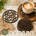 Floral Coaster SVG Bundle | Laser Cut Files for Wood | Glowforge SVG | CNC Router Design | Instant Download