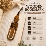 Skeleton Skull Bookmark SVG | Laser Cut Bookmark Bundle | Halloween SVG Files for Glowforge, Cricut & CNC