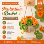 Nasturtium Crochet Pattern PDF, Car Mirror Hanging Charm, Flower Basket Amigurumi, Rear View Mirror Decor