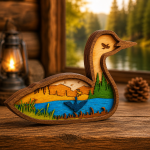 Loon SVG 3D Layered Mandala, Lake Animal Cut File, Glowforge Laser Cut Multilayer - Image 3