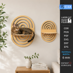 Cat Wall Shelves Laser Cut Bundle, Pet Climbing Shelf SVG, Cat Furniture CNC Template, DXF PDF EPS Files - Image 7