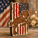 American Flag Horse SVG, 3D Layered - Image 3