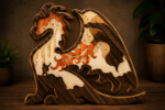 10+ Fire Dragon Bundle Multilayer 3D Wooden Engraved Laser Cut File, Decoration Ornament Glowforge Make, Svg Dxf Ai Pdf Instant Download - Image 6