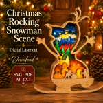 Snowman SVG, Winter Cute Holiday, 3D Layered Mandala, Laser Cut File