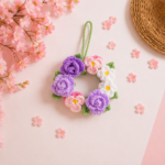 Flower Wreath Crochet Pattern PDF, Purple Floral Wreath Tutorial, Spring Home Decor, Wall Hanging Decor Pattern - Image 6