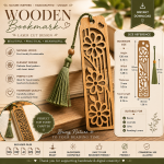 Floral Wooden Bookmark Laser Cut File | SVG DXF AI EPS PDF | Glowforge Bookmark Design | Instant Download - Image 2
