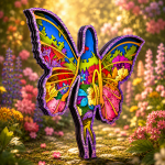 Butterfly Woman SVG 3D Layered Silhouette, Laser Cut 7 Layer - Image 3