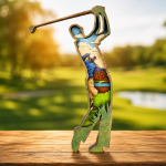 Golf Art SVG 3D Layered Silhouette, Sports Golfer Cut File, Golfer Gift - Image 2