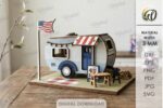 3D 4th of July Houses Laser Cut Bundle SVG | Patriotic House Decor CNC Files | Glowforge xTool Cricut Templates - Image 10