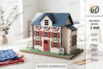 3D 4th of July Houses Laser Cut Bundle SVG | Patriotic House Decor CNC Files | Glowforge xTool Cricut Templates - Image 2