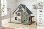 3D 4th of July Houses Laser Cut Bundle SVG | Patriotic House Decor CNC Files | Glowforge xTool Cricut Templates - Image 9