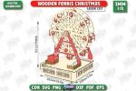 3D Amusement Park Laser Cut Bundle, Carnival Park SVG, Ferris Wheel CNC Template, DXF PDF EPS Files - Image 11
