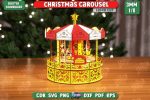 3D Amusement Park Laser Cut Bundle, Carnival Park SVG, Ferris Wheel CNC Template, DXF PDF EPS Files - Image 6