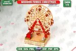 3D Amusement Park Laser Cut Bundle, Carnival Park SVG, Ferris Wheel CNC Template, DXF PDF EPS Files - Image 8