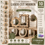 Affirmation Mirrors Laser Cut Bundle SVG | Positive Quotes Mirror Frames CNC Files | Glowforge xTool Cricut Templates