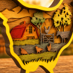 Chicken SVG 3D Layered Mandala, Farmhouse Animal Cut File, Glowforge Laser Cut Multi Layer Plywood - Image 3