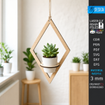 Hanging Plant Pot Holder Laser Cut Bundle, Macrame Style Planter SVG, Wall Plant Hanger CNC Template, DXF PDF EPS - Image 12