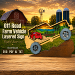 Off Road Vehicle SVG 3D Layered Silhouette, Monster Truck Cut File