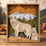 Wolf SVG 3D Layered Mandala, Woodland Animal Cut File, Glowforge Laser Cut 8 Layer - Image 2