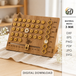 3D Calendar Laser Cut Bundle, Wooden Perpetual Calendar SVG, Desk Calendar CNC Template, DXF PDF EPS Files - Image 13