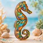 Seahorse SVG 3D Layered Mandala, Sea Life Cut File, Laser Cut - Image 3