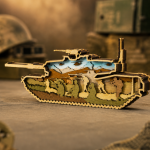 Military Tank SVG 3D Layered Silhouette, Army Heavy Machinery Cut File, Laser Cut 8 Layer - Image 3