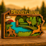Pennsylvania SVG, 9 Layers State Art, Plywood Cut File - Image 3
