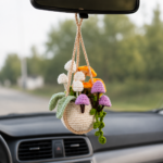 Mushroom Car Hanging Crochet Pattern, Amigurumi Mushroom Ornament, Rear View Mirror Charm, PDF Pattern - Image 2