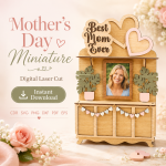 Miniature Mother's Day Laser Cut Files, SVG DXF PDF Bundle, Handmade Gift Decor Download - Image 5