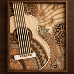 Guitar Layered SVG | 3D Mandala Guitar Laser Cut Design | Wood Wall Art Template | Glowforge Ready DXF EPS AI - Image 4